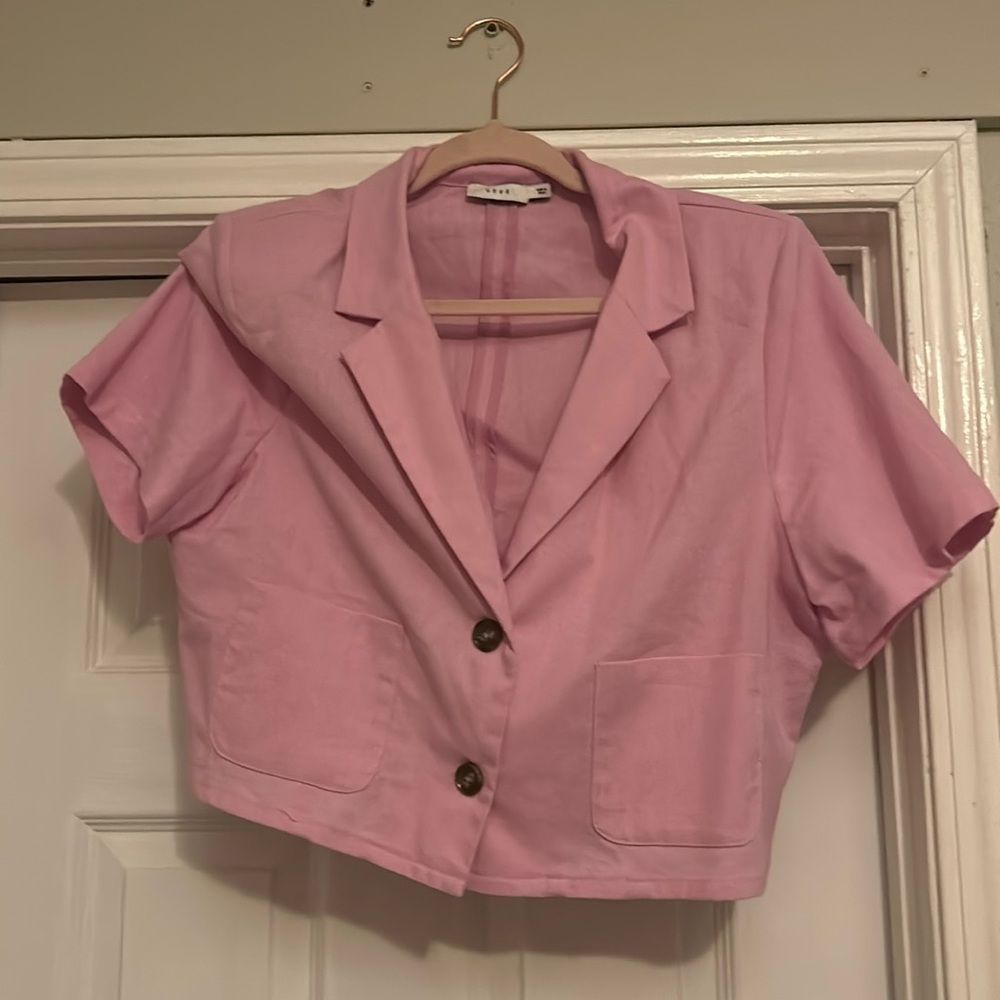 Pink linen matching set